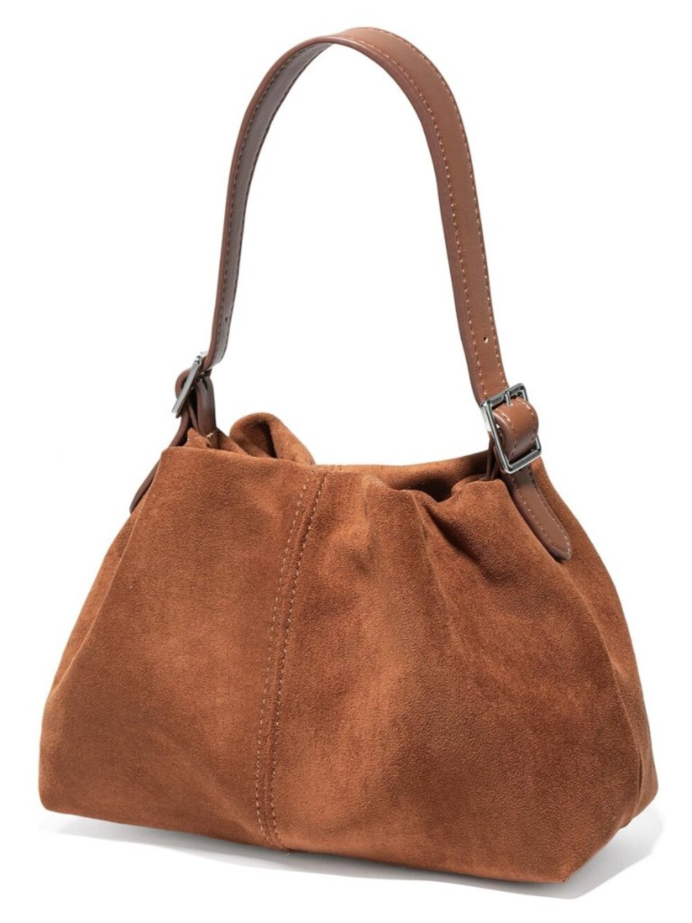 Suede Bucket Bags for Women Small Tote Shoulder Bag Handbags Chic Purses Satchel